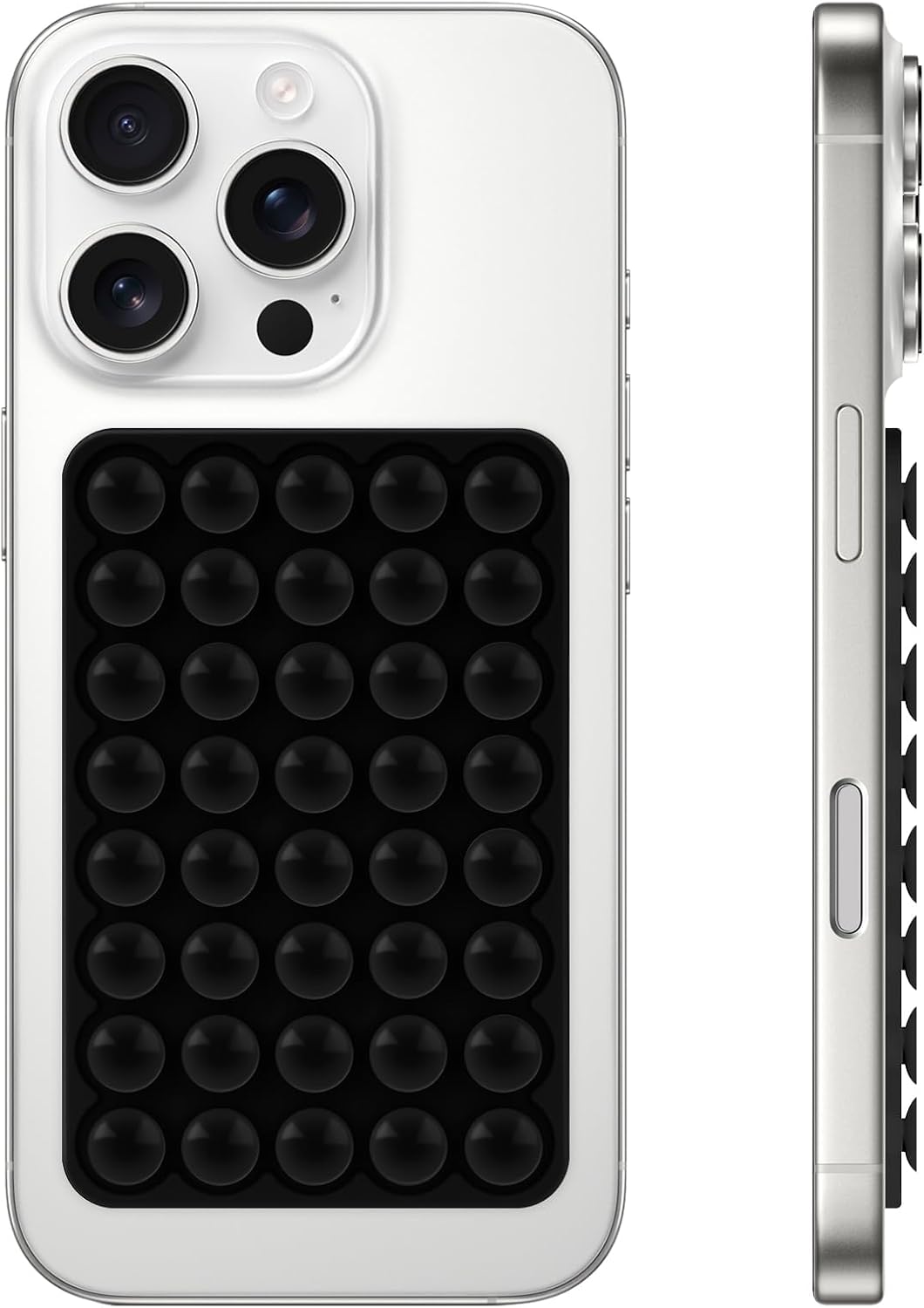 Silicone Suction Phone Case Mount, Non Slip Suction Cup Phone Holder for Selfies and Videos, Black