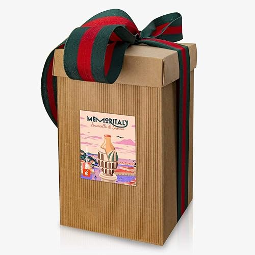 Tarro pintado a mano LEMON relleno de Limoncello de Sorrento fabricado en Italia con n 2 vasos