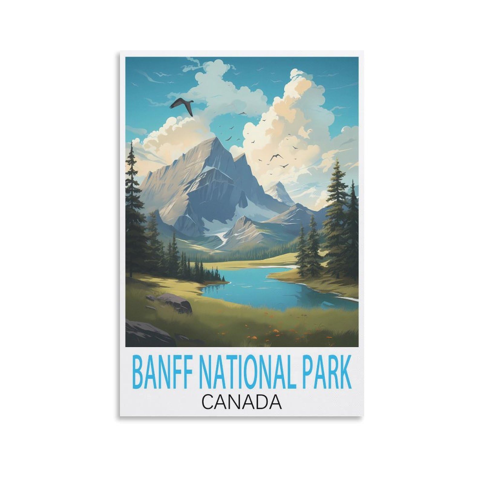 Hsayyiii Unframe-Style Banff National Park Canada Vintage Travel Posters 16X24inch(40X60cm) Canvas Art Poster And Wall Art Picture Print Bedroom Decor