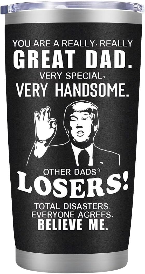 LEIOH Fathers Day Dad Gifts from Daughter Son,Dad Birthday Gifts,Fathers Day Birthday Gift for Men Papa Grandpa Uncle Stepdad,20 oz Tumbler Mug Black