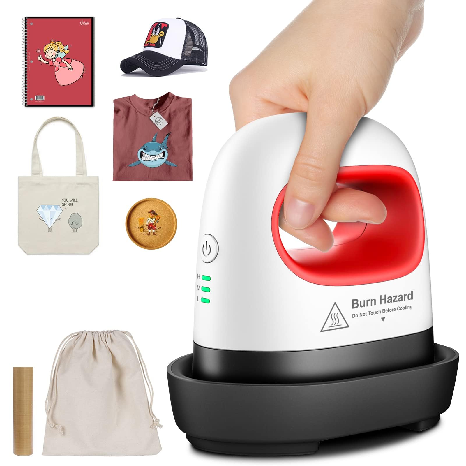 Pressa a Caldo Mini Macchina per Stirare Termopressa Stampante per Tessuti Pressa Stampa a Caldo per Il Calore per Magliette, Vestiti, Borse, Tappetini per Il Mouse, Cappelli