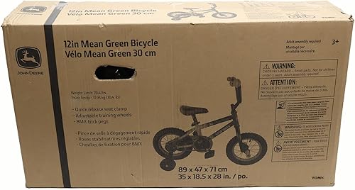 Miniatura 5 de John Deere Bicicleta para niños de 12, 16 y 20 pulgadas, incluye ruedas de entrenamiento extraíbles, bicicleta para niños y niñas de 2 a 7 años en