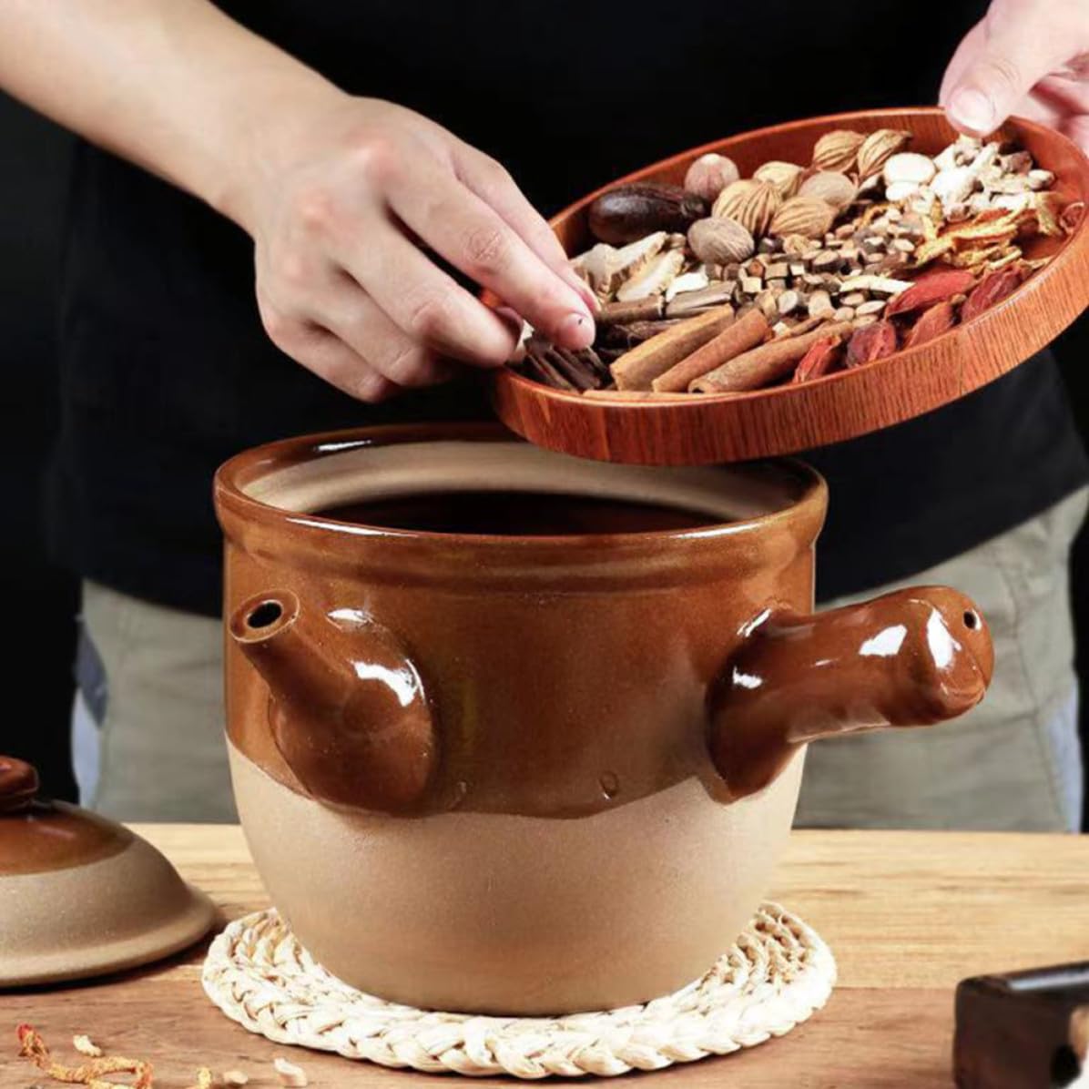 Olla de Cerámica para Medicina China, Estilo Vintage, Barro
