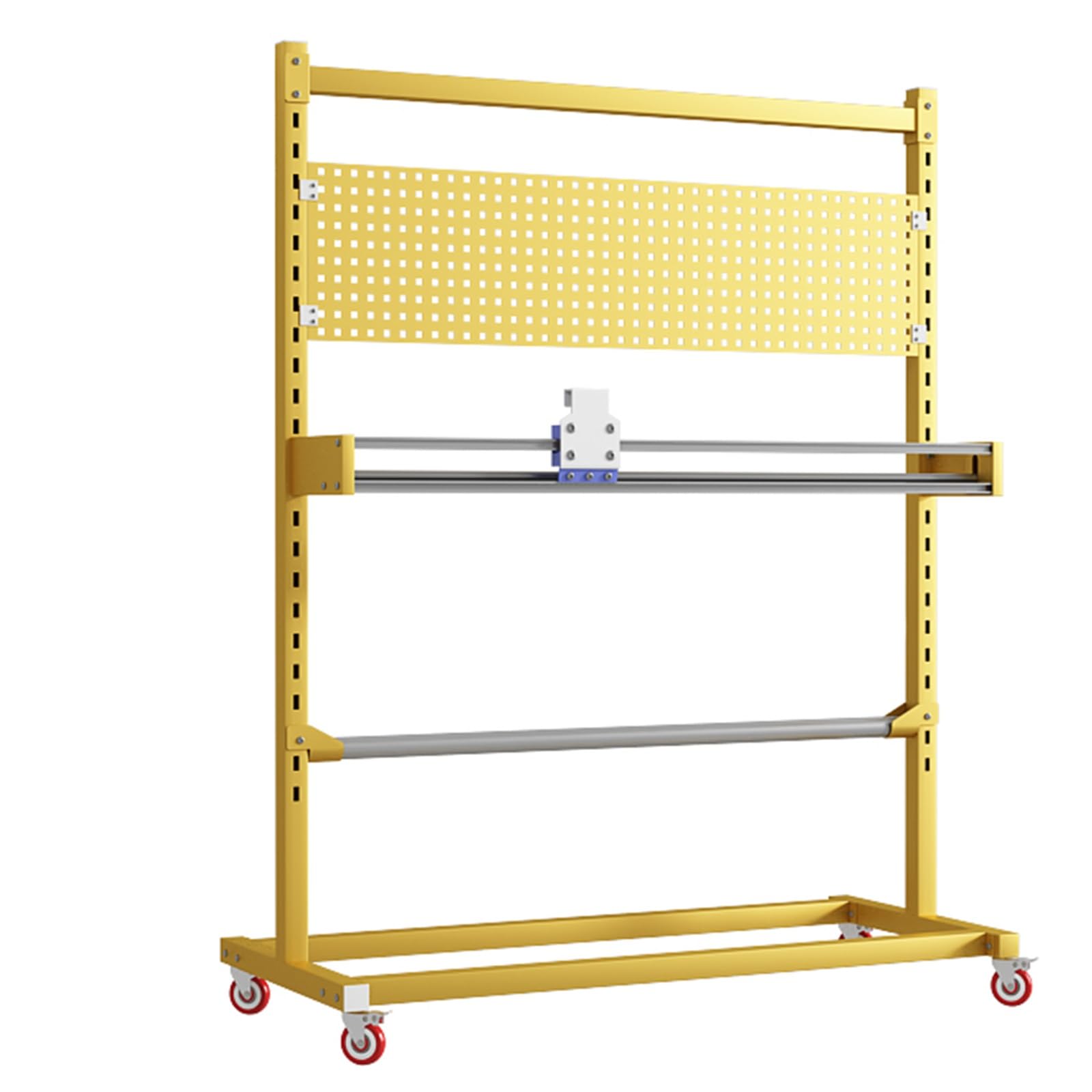 Scaffale di stoccaggio del rotolo del tessuto con la taglierina regolabile della carta da imballaggio per l'imballaggio, lo spostamento e la spedizione efficienti in magazzino e officina