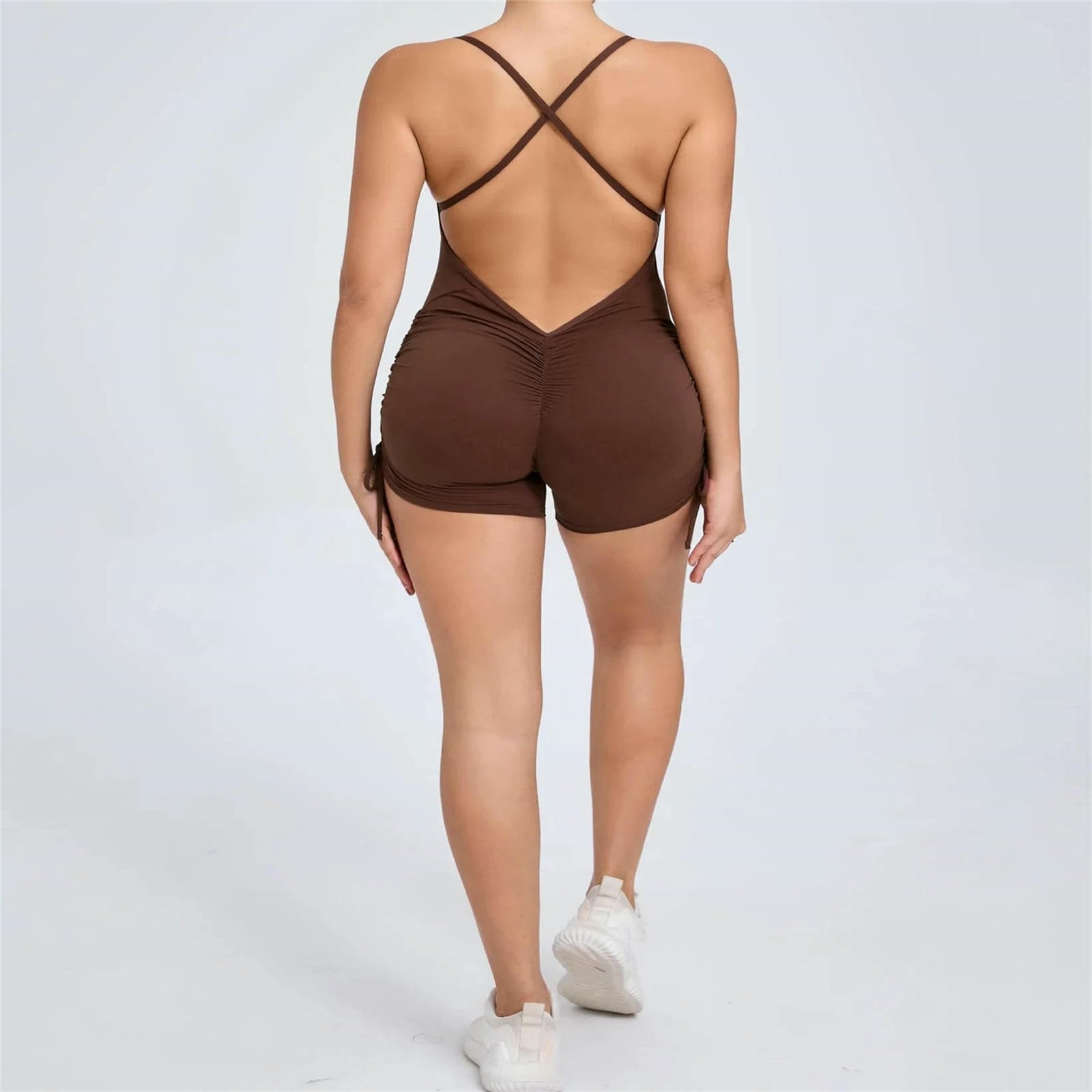 Leggings Deportivos Traje De Yoga para Mujeres Ropa Deportiva Integrada Gimnasio Entrenamiento Fitness Ejercicio Mujeres-café-m