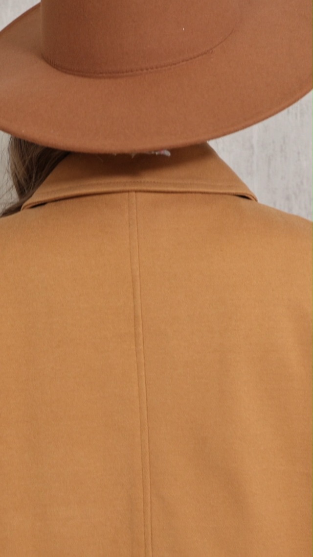 Allegra K Women's Peter Pan Collar Single Breasted Outwear Winter Buttoned Long Coat Camel Large