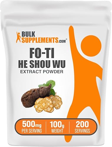 BulkSupplements. com Fo-Ti Extract Powder  He Shou Wu  Polygonum Multiflorum  Fo Ti Powder  Hierbas para el crecimiento del cabello  Extracto de