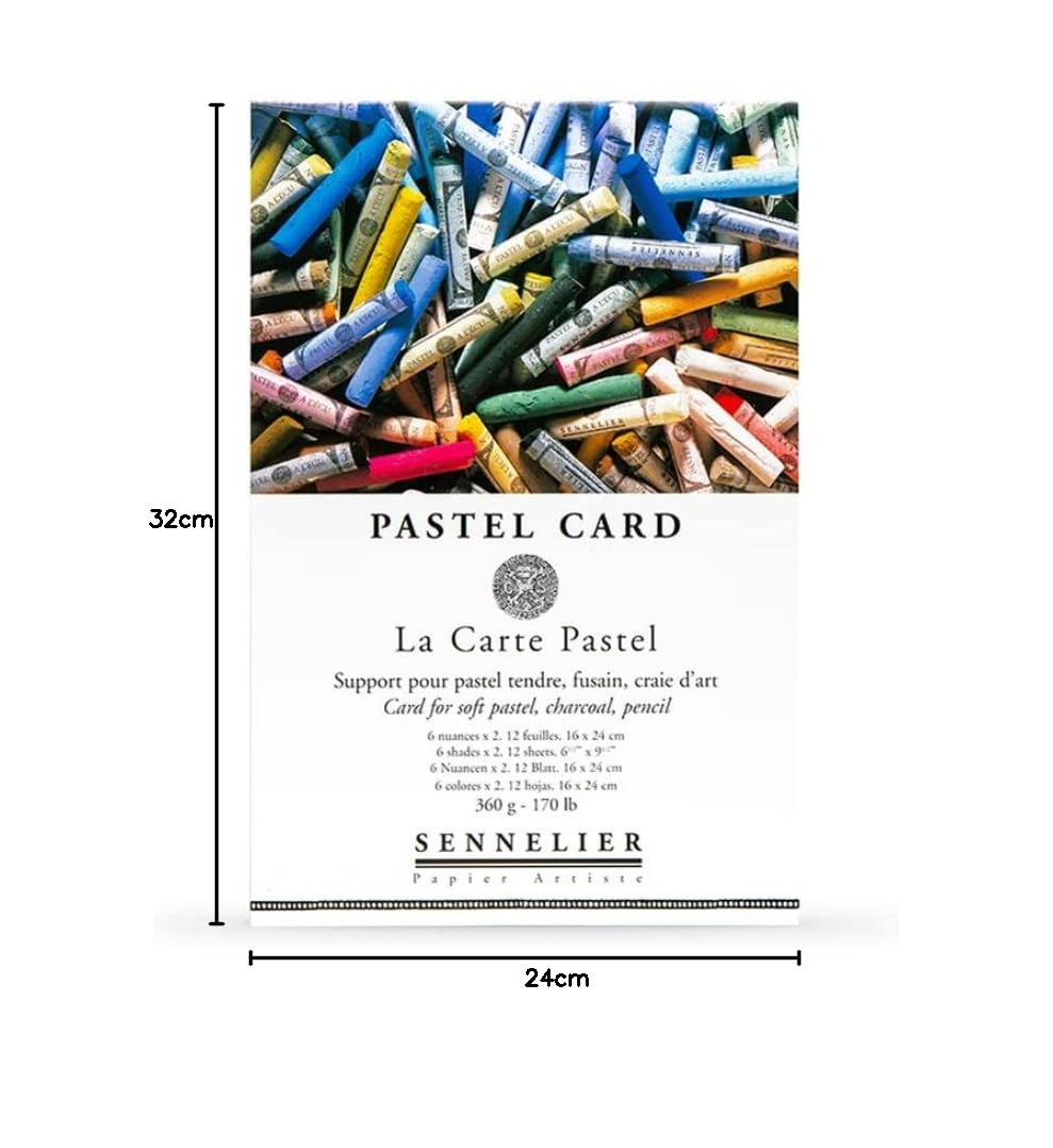 Sennelier Carta per Pastelli - 16x24cm (6.5x9.5in), 12 Fogli, 360g/m²