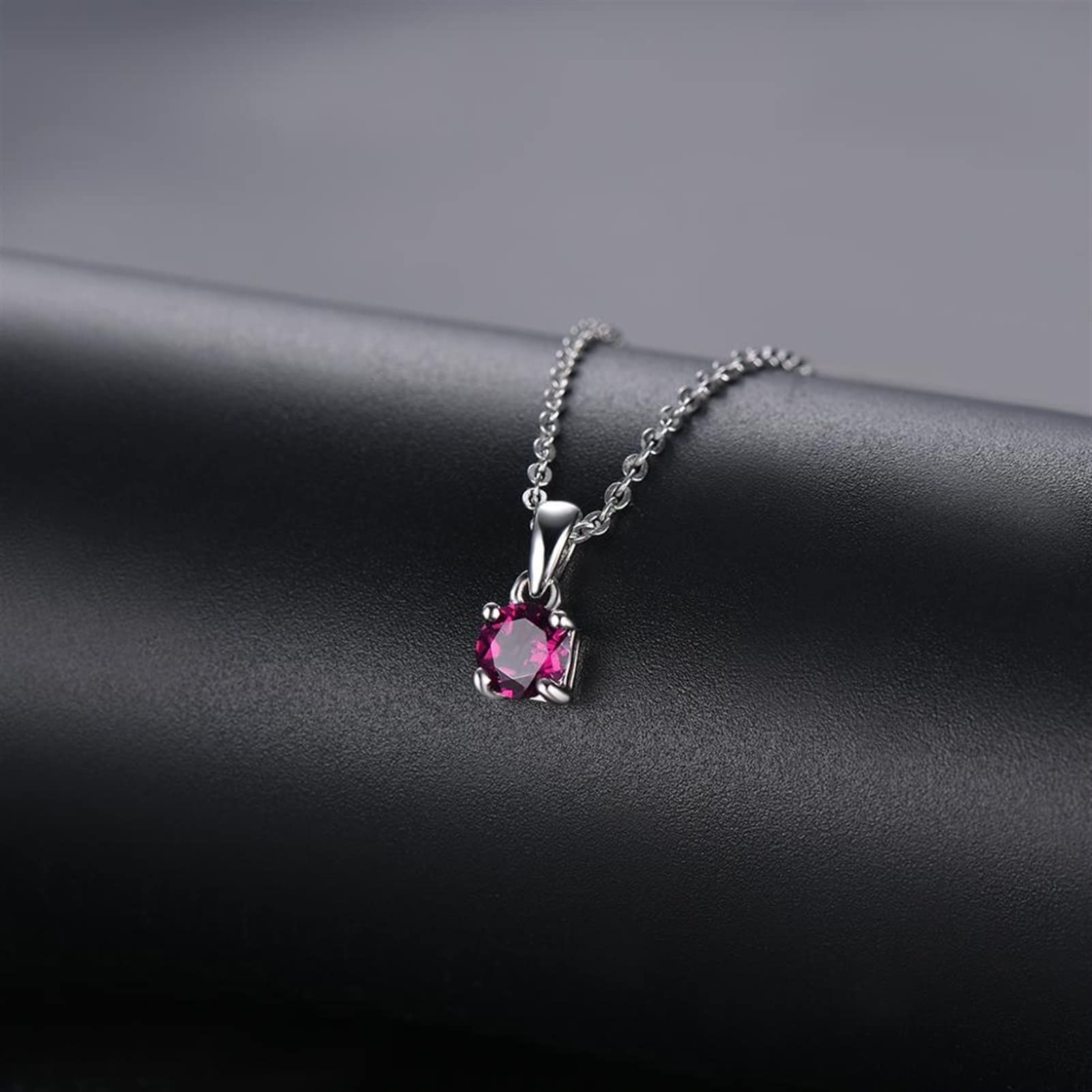 Collane Pendente for gioielli di moda signore Pendente rotondo Gemstone Solid 925 sterling catena in argento sterling squisito semplice gioielli eleganti Collana da donna ( Gem Color : Amethyst )