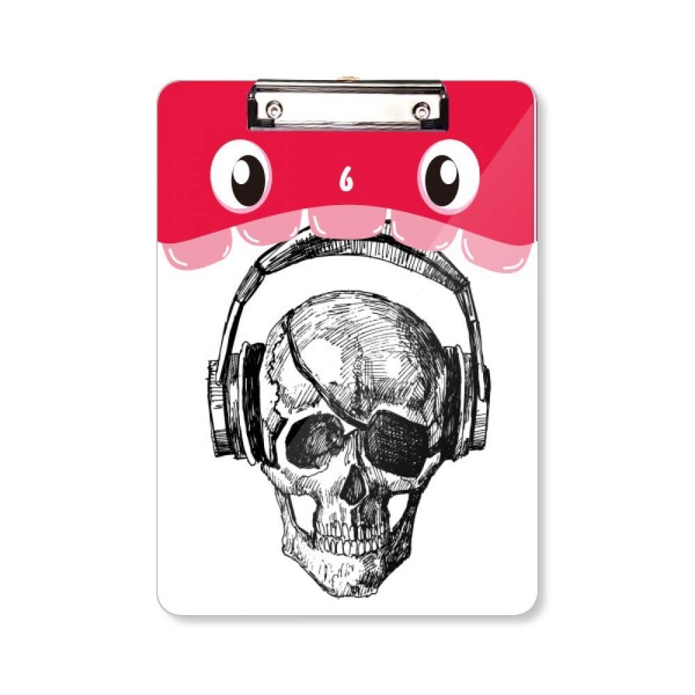 Porte-bloc A4 avec motif casque planche rigide pince notes musique - 5