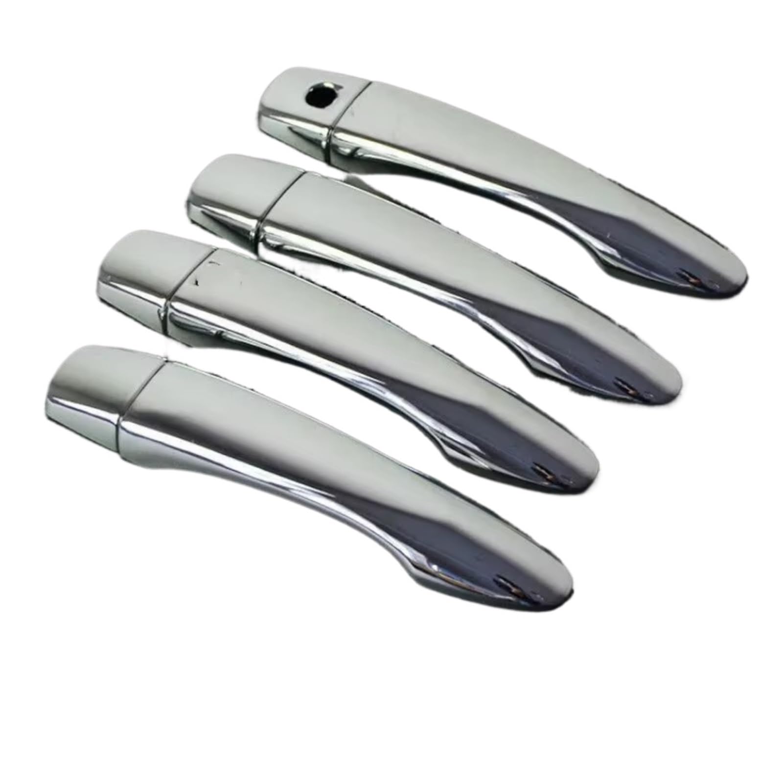 Iukmr Silver No Button For Nissan For Qashqai J11 2014-2020 Carbon Fiber Chrome Car Door Handle Cover Trim Styling Accessories Car Outer Door Handle(Silver No Button)