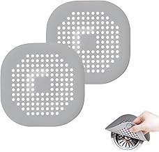 Eupneicu Silicone Drain Protector [2 Pieces], Sink Filter Drain Protector for Shower, Bathtub and Kitchen [Grey]