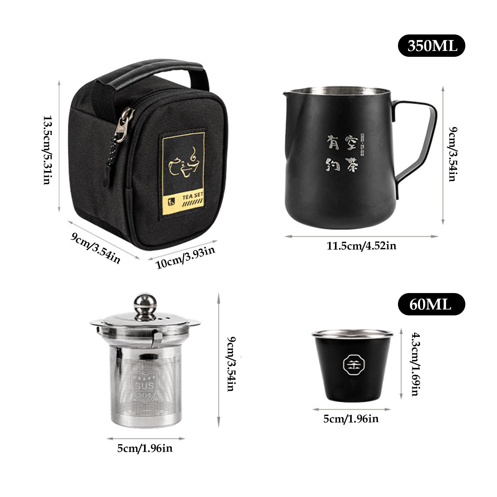Juego de té de viaje, juego de china para adultos, accesorios de té