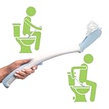 Juvo Toilet Aid - Personal Bottom Wiping Tool, Bathroom Mobility Aid for Disabled, Elderly, and Surgery Recovery - 18" long wand with hygienic cover