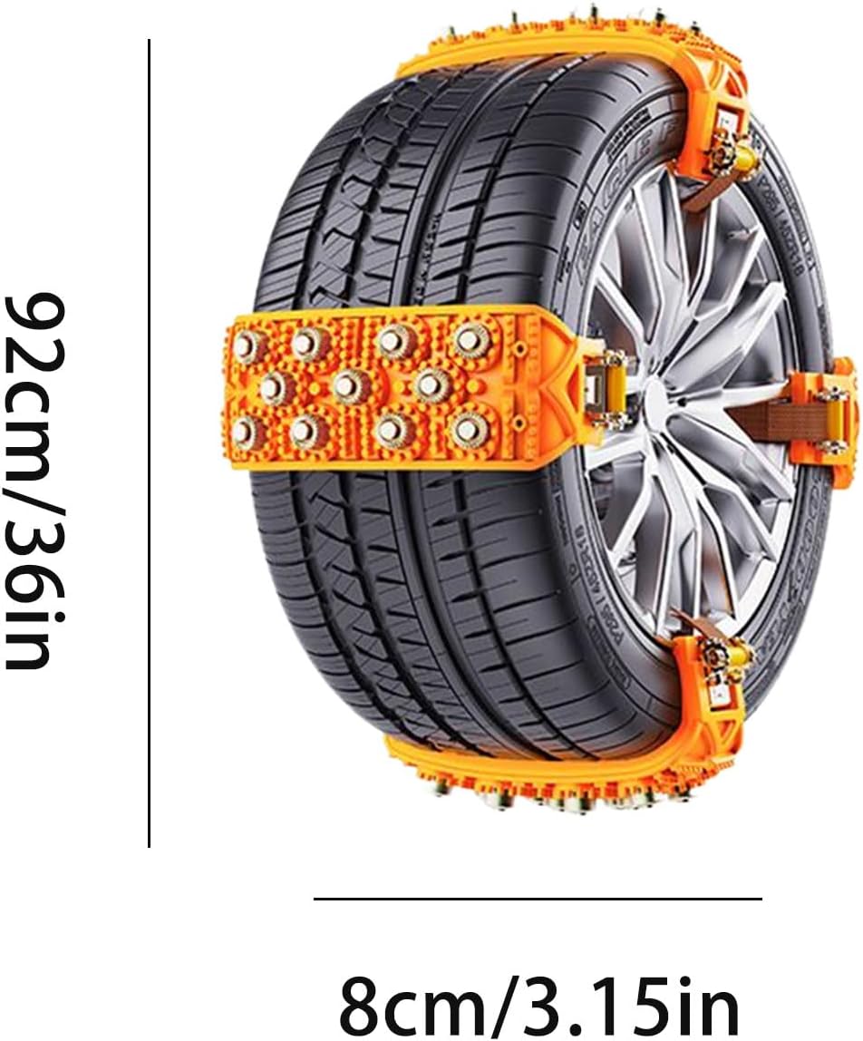 Snow Chains For Trucks, 92x8cm/36x3.15inch, 5-Second Install Traction Grippers,Fit 165-265mm Wheel Car Snow Chains - For Safe Trip Lawn Mower SUV Trailer Cold Weather