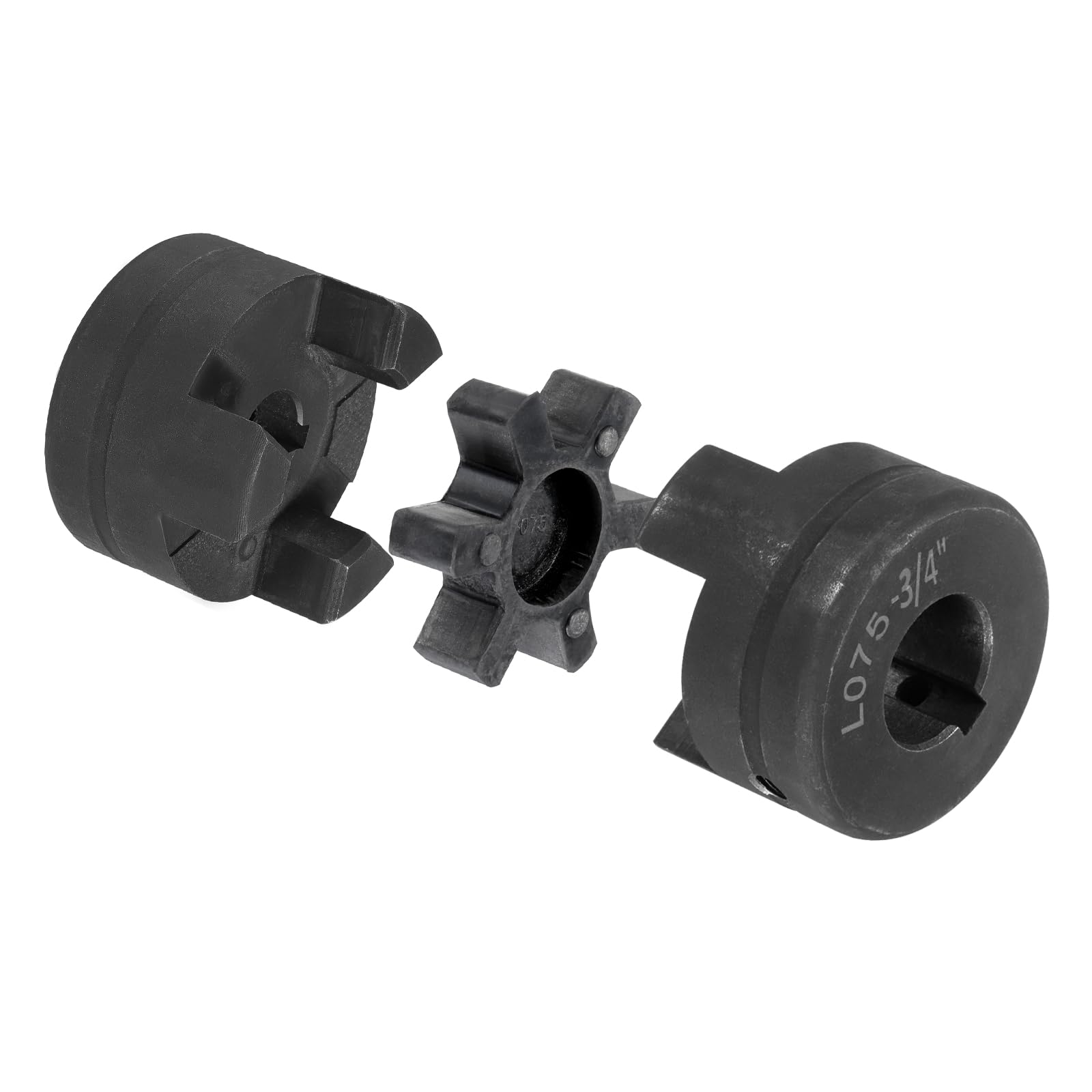 QUARKZMAN Ensemble de Coupleurs de Couplage à Mâchoires en L Flexibles 3 Pièces de 3/4" à 3/8" L075 et Buna-N NBR Araignée en Caoutchouc pour Équipement Hybride de Fendeuse de Bûches