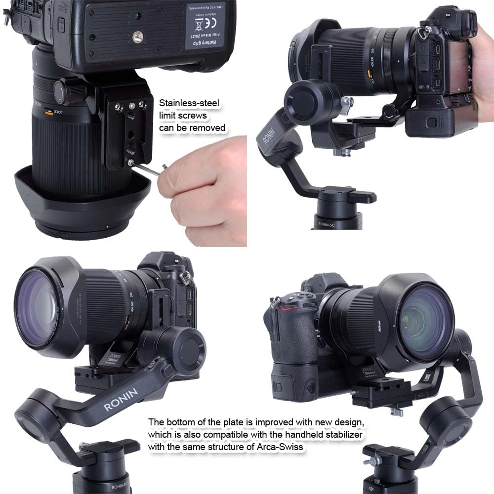 iShoot Bague de fixation pour trépied compatible avec Nikon Nikkor Z 70-180 mm F2.8 & Z 28-400 mm F4-8 VR, support de prise de vue verticale, support de plaque à dégagement rapide pour stabilisateur