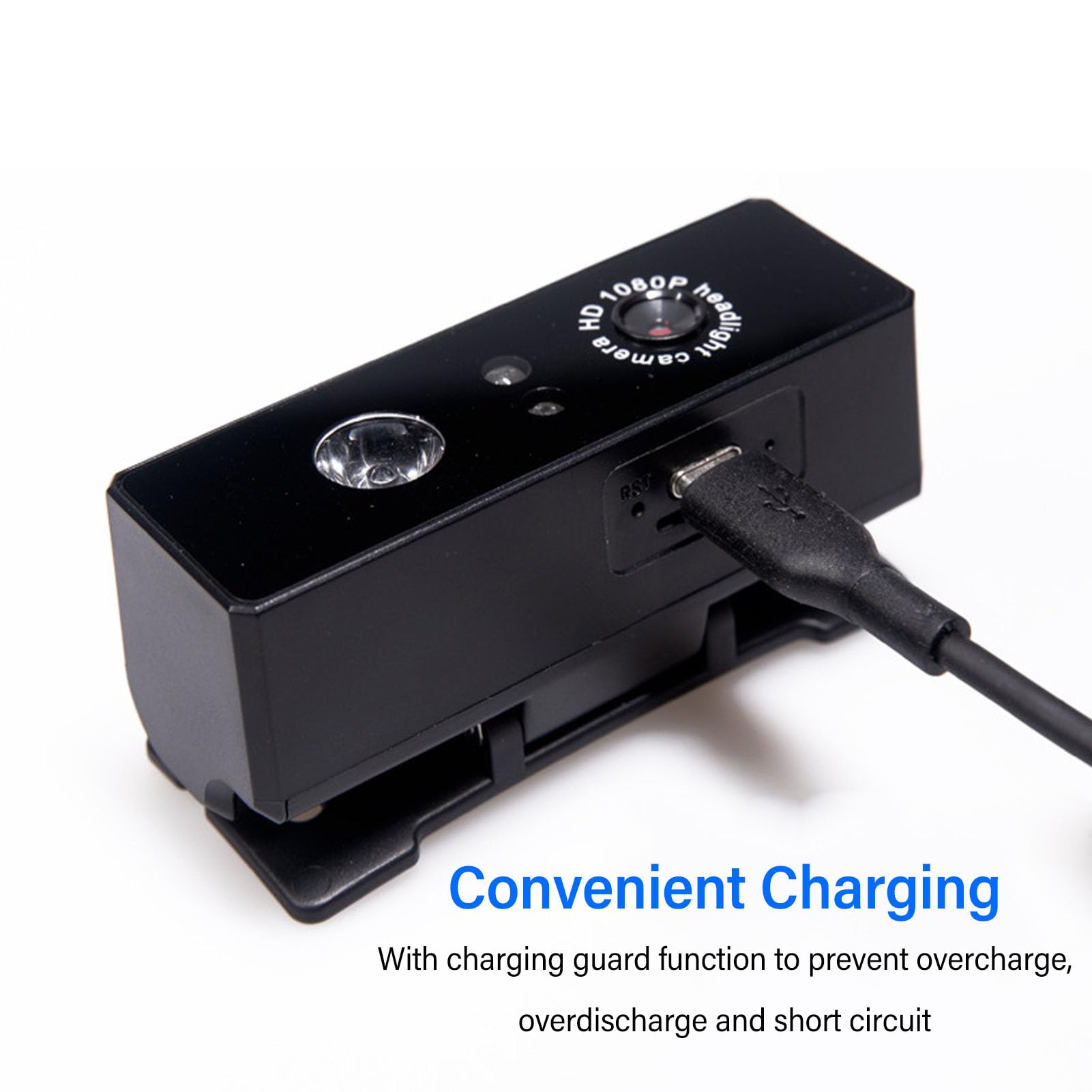 Zunate Lampada Frontale a LED con Fotocamera, Telecamera per Visione Notturna da 2 MP 1080P con Lampada Frontale, Impermeabile IP68, Torcia Frontale Impermeabile, per Sport All'aria