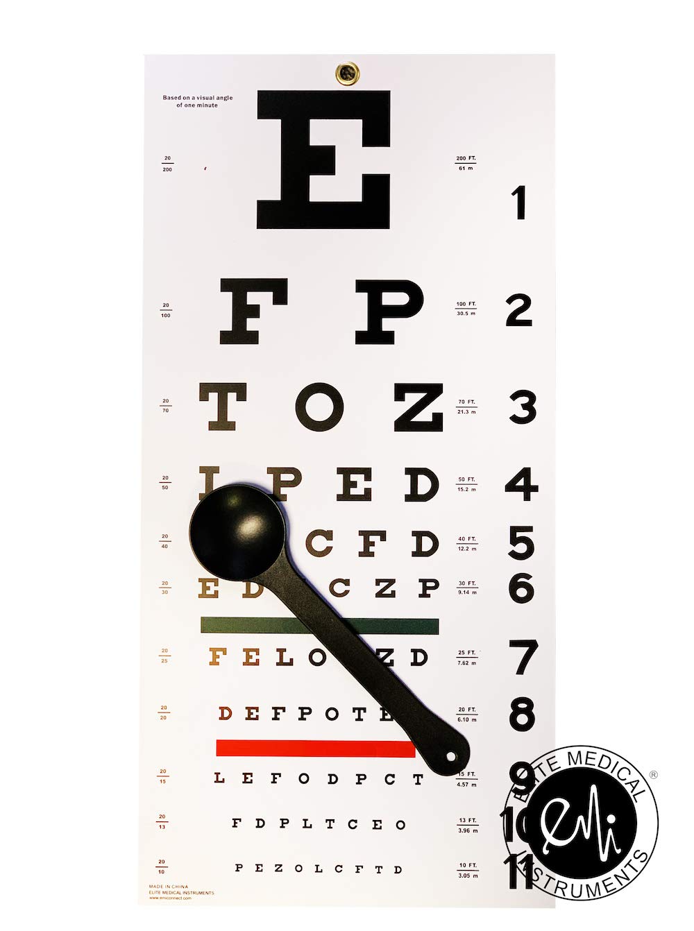 Buy EMI OCCSNW Deluxe Occluder Plus Premium Quality Snellen Eye Test Exam Plastic Wall Chart 22