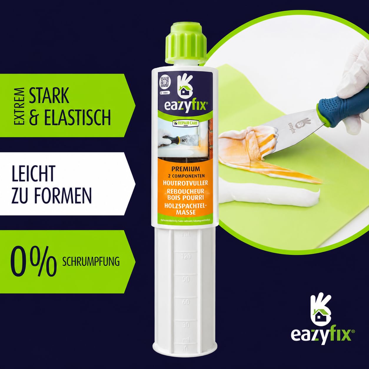 EAZYFIX® Holz Reparaturset Groß für Holzreparaturen innen & außen