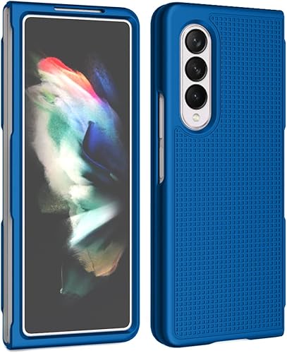 Miniatura 6 de Funda con clip y ranura para bolígrafo S para Galaxy Z Fold 3 5G Nakedcellphone textura de rejilla cubierta dura delgada y soporte giratorio para