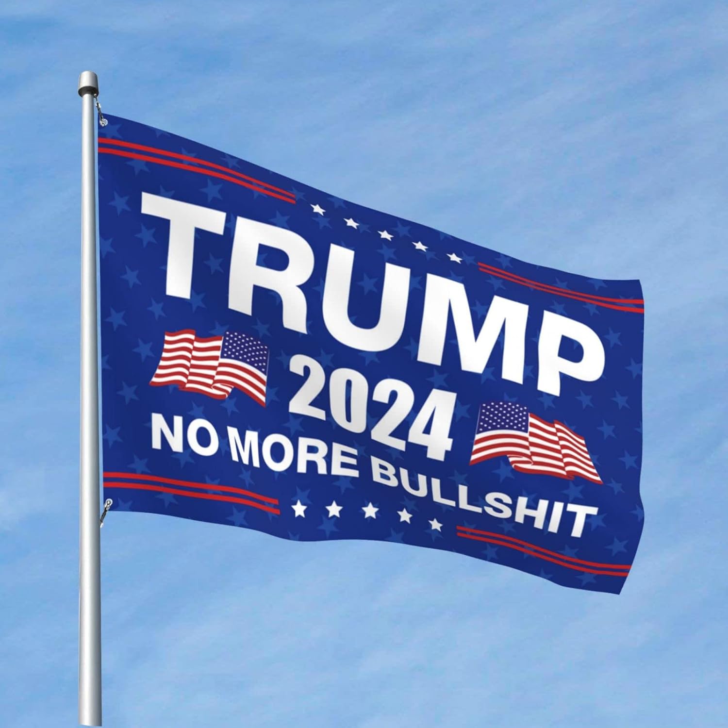 Trump 2024 No More Bullshit Flag Cool Flags For Man Cave