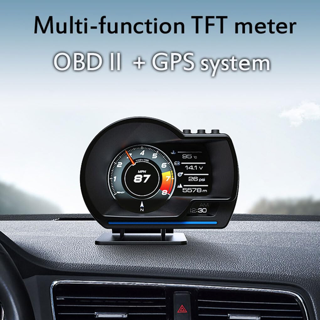 Pantalla HUD Head Up para coche, odómetro, velocímetro, pantalla Hud Head Up para coche, OBD y GPS, medidor inteligente profesional preciso