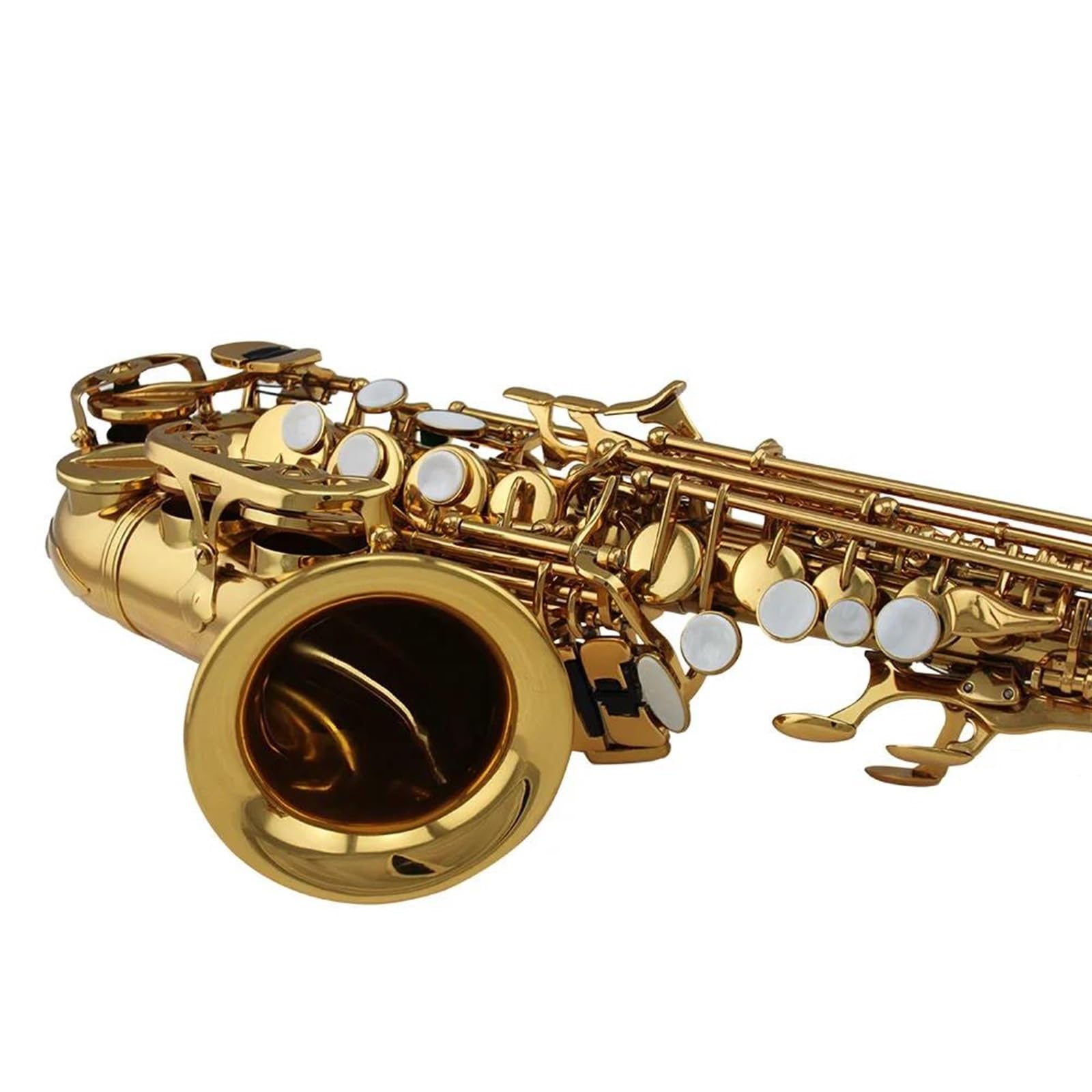 Popularny Lakier Curved Gold Wykonany Metodą Elektroforezy Na Saksofonie Sopranowym profesjonalny Saksofon