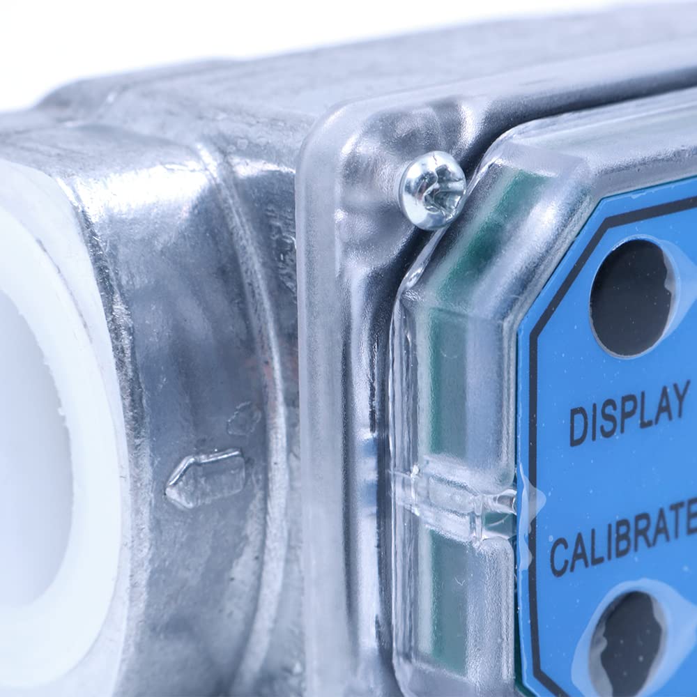 NUZAMAS Misuratore di portata digitale a turbina in lega di alluminio Misuratore di portata elettronico manometro da 1 pollici filettatura interna per acqua liquida, diesel