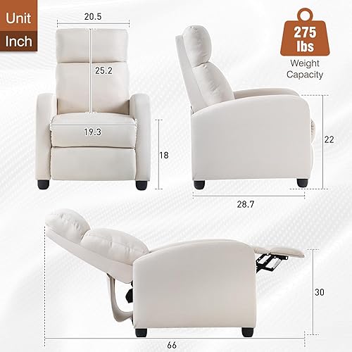 Miniatura 42 de BestMassage - Sillón reclinable para sala de estar Moderno sofá con respaldo alto, asiento para cine en casa con soporte lumbar (con masaje,