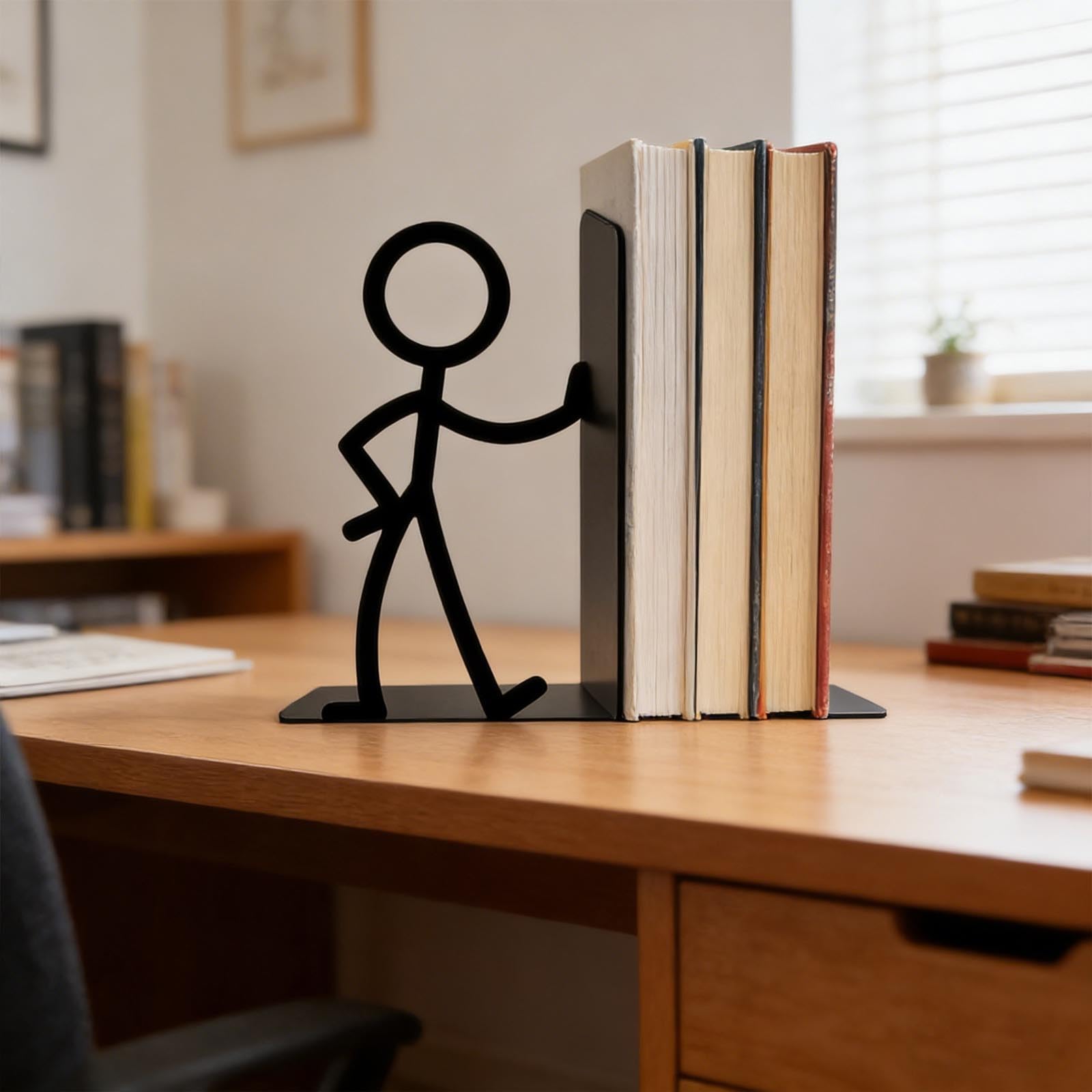 Buchstützen aus Metall, dekorative Buchstützen für Büro, Schule, Bibliothek & Schlafzimmer, einzigartige Geschenke für Leser, Buchliebhaber, Bücherregal-Zubehör, stilvolles Stützpaar