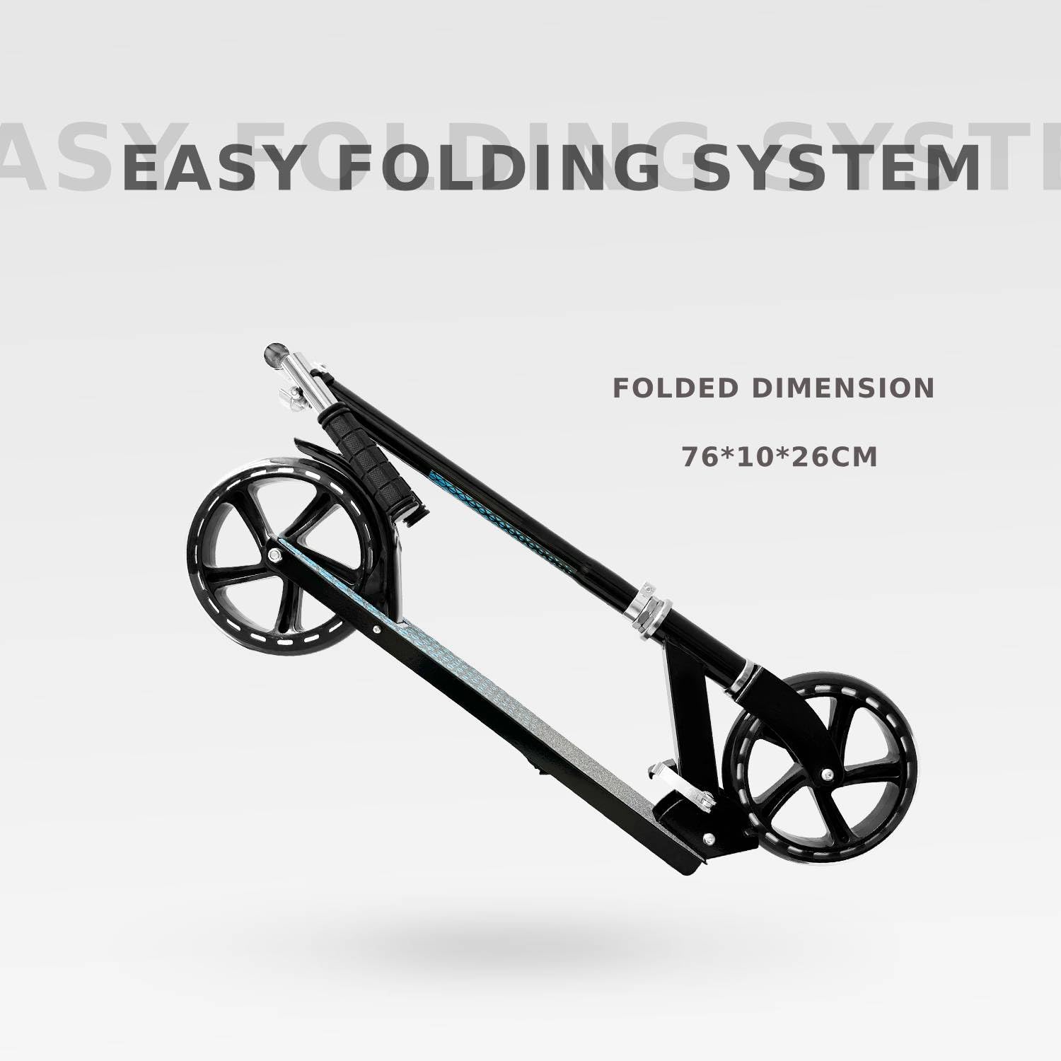 ZWHEEL Patinete Plegable para Adultos y Niños, Manillar Ajustable, Ruedas Grandes de 20cm, Freno Trasero, Carga Máxima 100kg