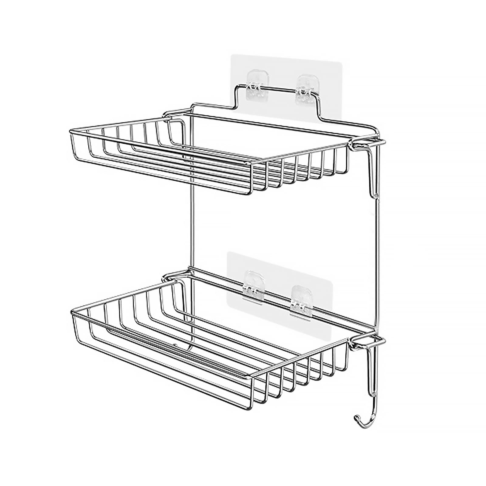 Pilipane Corner Shower Caddy 2 Tier Adhesive Shower Corner Organizer Shelves No Drilling Stainless Steel Shower Storage Rack
