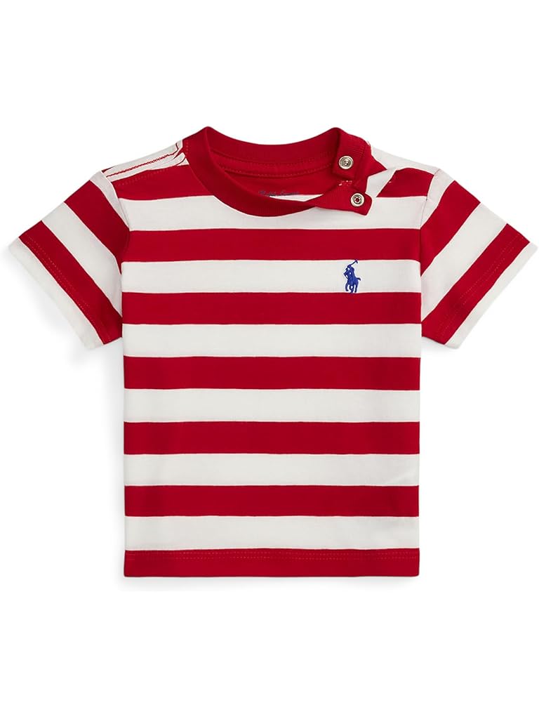 Red Polo Ralph Lauren Striped Cotton Jersey Tee (Infant)