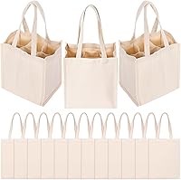 Vista 7 de Berlune 3 piezas de bolsa de vino reutilizable de 6 botellas con divisor de lona, lavable, portátil, bolsa de transporte de vino resistente