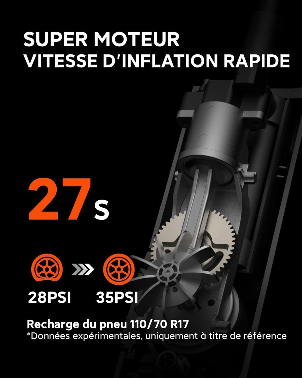 QiCYCLE Pompe a Velo Electrique 150PSI, 10,3Bar Gonfleur Pneus Voiture sans Fil pour Balle Voiture Moto Vélo (Autostop,Fonction Mémoire,Lumière LED&SOS Clignotant,18,5Wh)