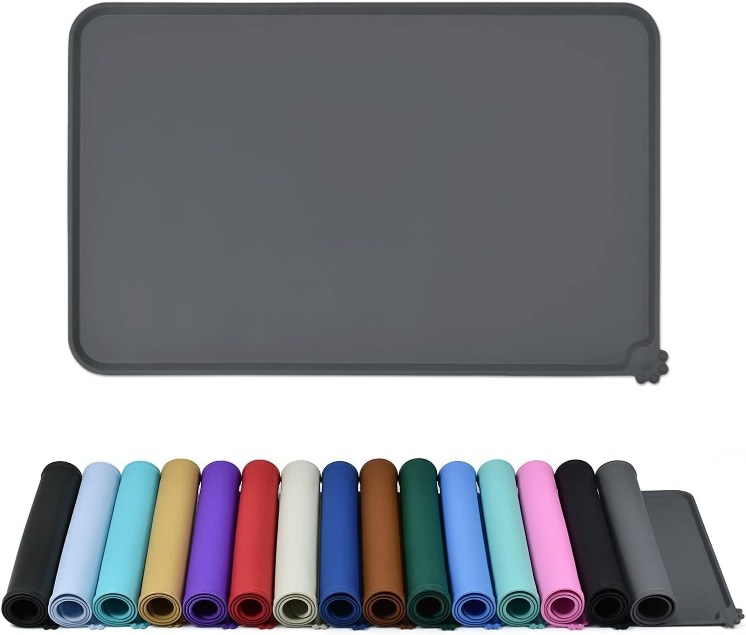 EARTHCONE Dog Food Mat, Silicone Waterproof Dog Cat Food Tray, Non Slip Pet Feeding Bowl Mats, 19 * 12 Inch, Grey (1Pcs) (B0D2BKDF1R) Amazon Price History, Amazon Price Tracker