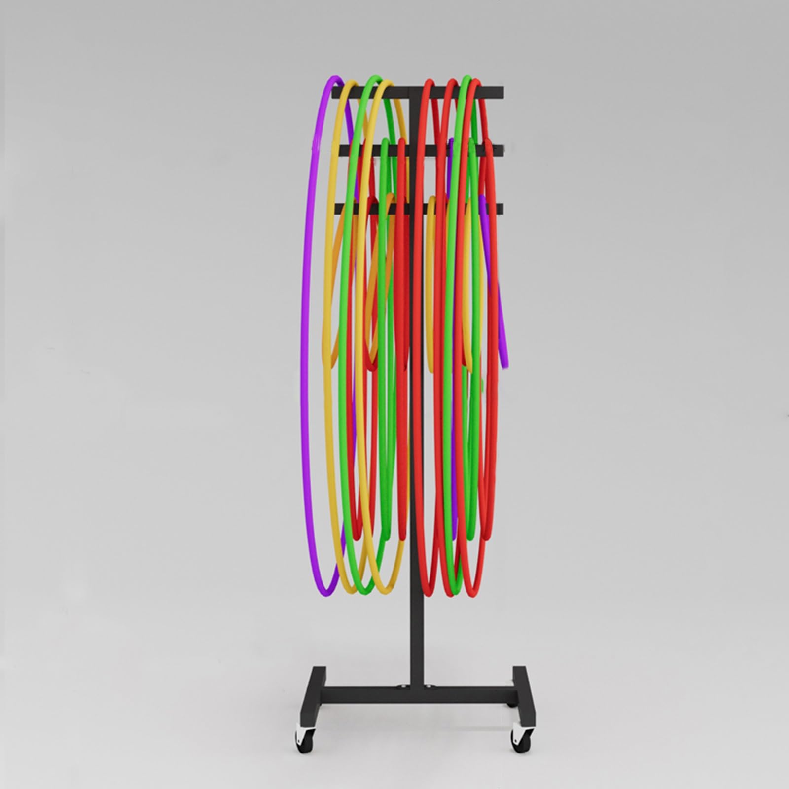Support de Cerceau de Hula-Hoop Commercial avec 2 Freins, Support de Rangement Noir pour cerceaux de Fitness, idéal pour Les Clubs de Fitness, la Gymnastique et Les,