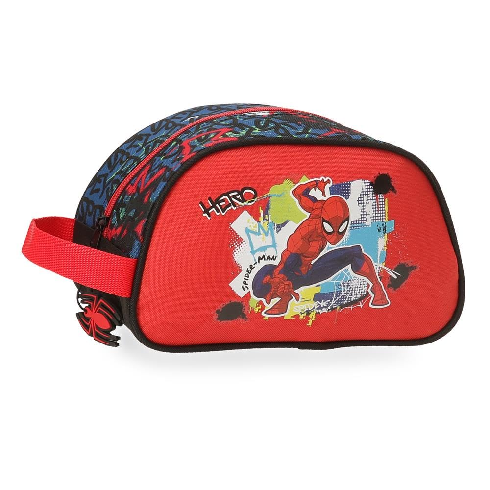 Marvel Joumma Marvel Spiderman Urban Neceser Adaptable con Bandolera Rojo 24x14x10 cms Poliéster L