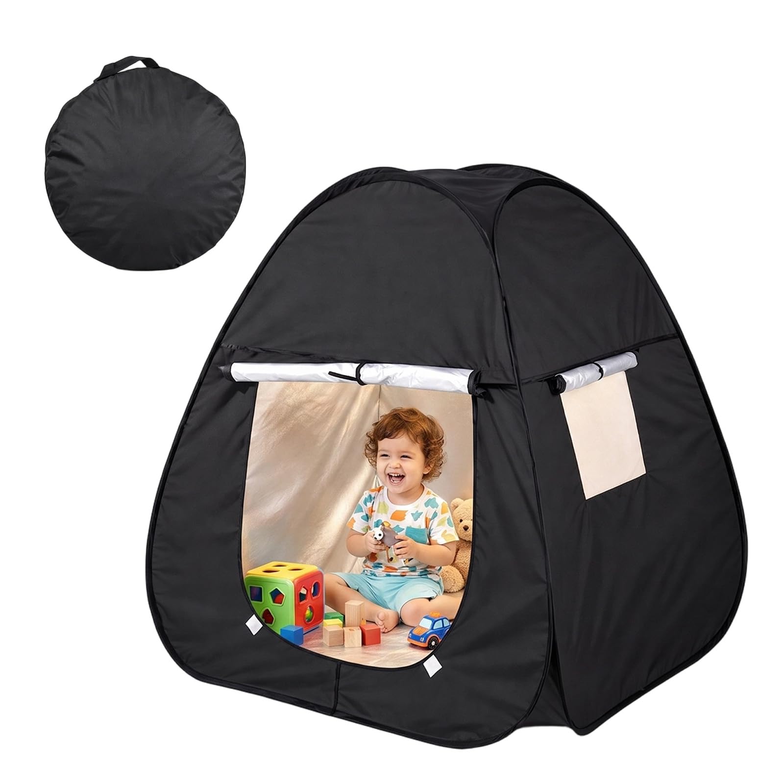 1 Pack Sensory Tent, Pop Up Blackout Tent for Kids with Travel Carry Bag