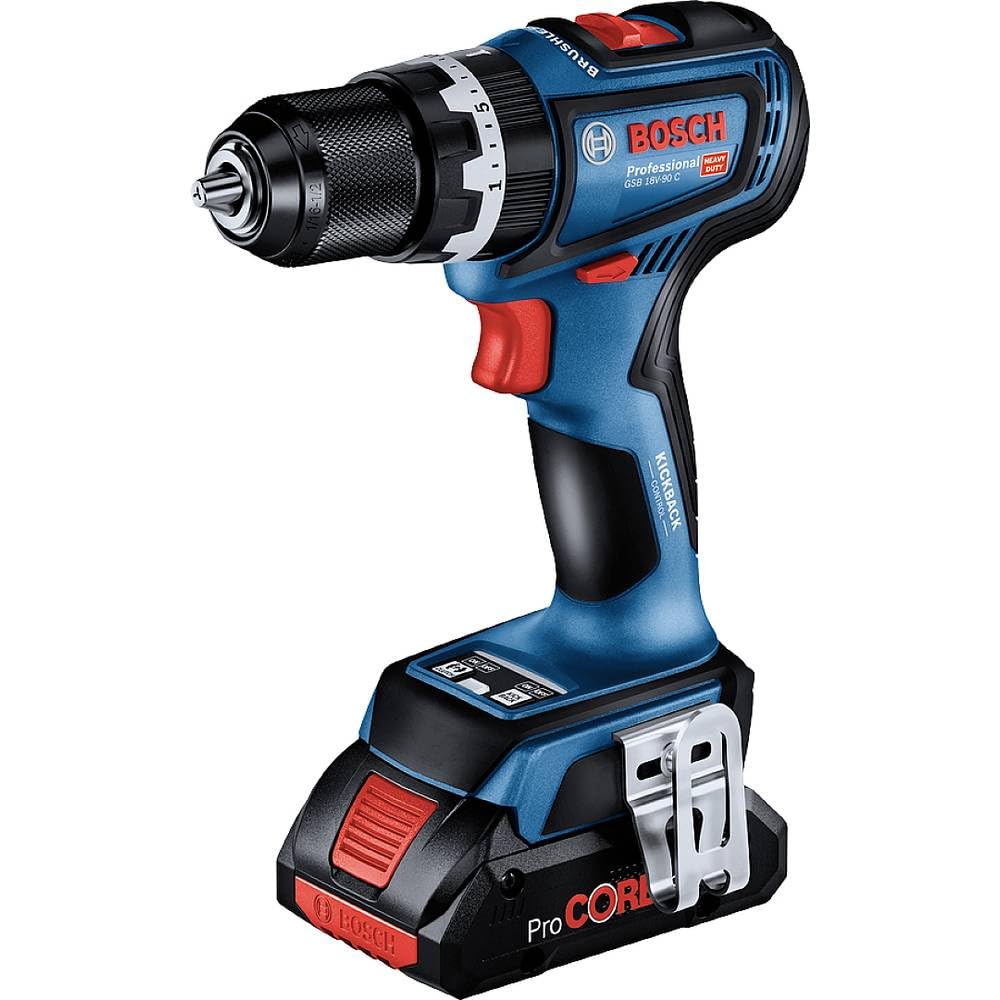 Bosch Professional GSB 18V-90 C Akülü Darbeli Delme Vidalama Makinesi (18 Volt, 2 x 5,0 Ah Akü, Şarj Cihazı, Yumuşak/Sert Tork: 36/64 Nm; L-Boxx Çanta)
