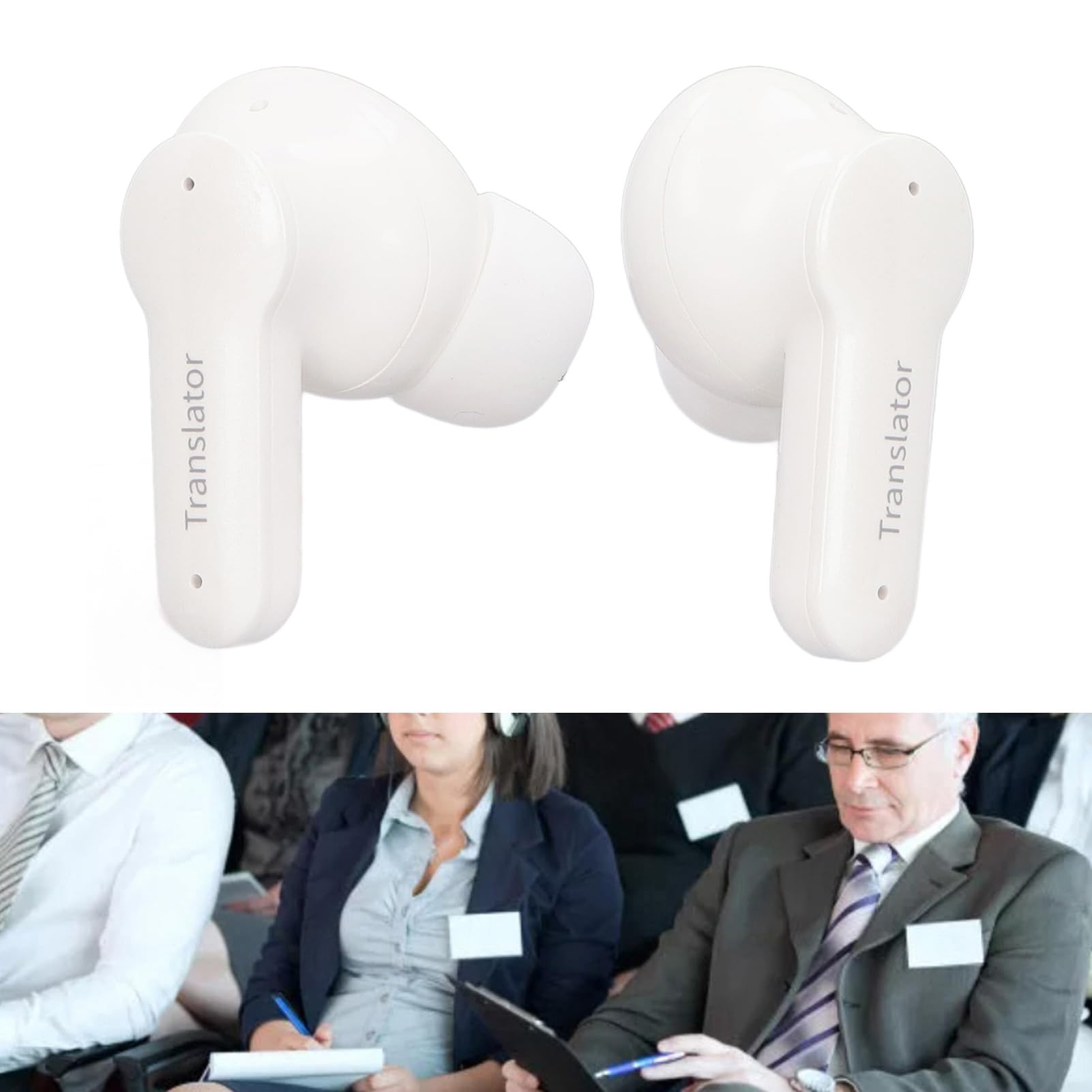 Auricolari per Traduttori Riduzione Avanzata del Rumore Traduzione in Tempo Reale per Viaggiatori Multilingue Materiale ABS