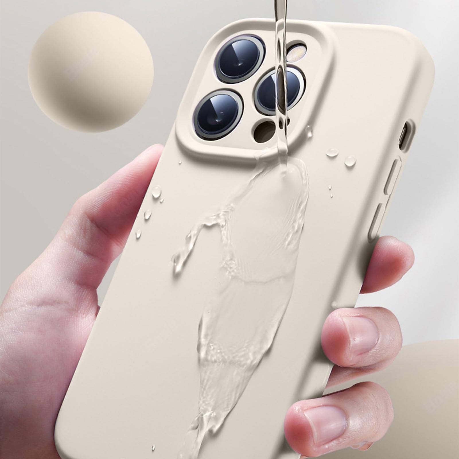 LXURY Ultra cienkie etui na iPhone'a 15 Pro Max/15 Pro/15 Plus/15, wysokiej jakości etui z płynnym silikonem z ochroną obiektywu aparatu, miękkie, nie żółknące etui, niebieskie, 38 cm