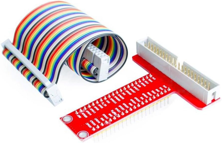 Haitronic T Type RPi GPIO Breakout Expansion Board + Assembled T Type GPIO Adapter + 20cm FC40 40pin Flat Ribbon Cable for Raspberry Pi 3 2 Model B & B SC05