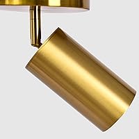 Vista 5 de Lámpara de techo de iluminación de pista, lámpara de techo dorada, focos Gu10, ajuste de ángulo interior, lámpara de pared moderna para sala