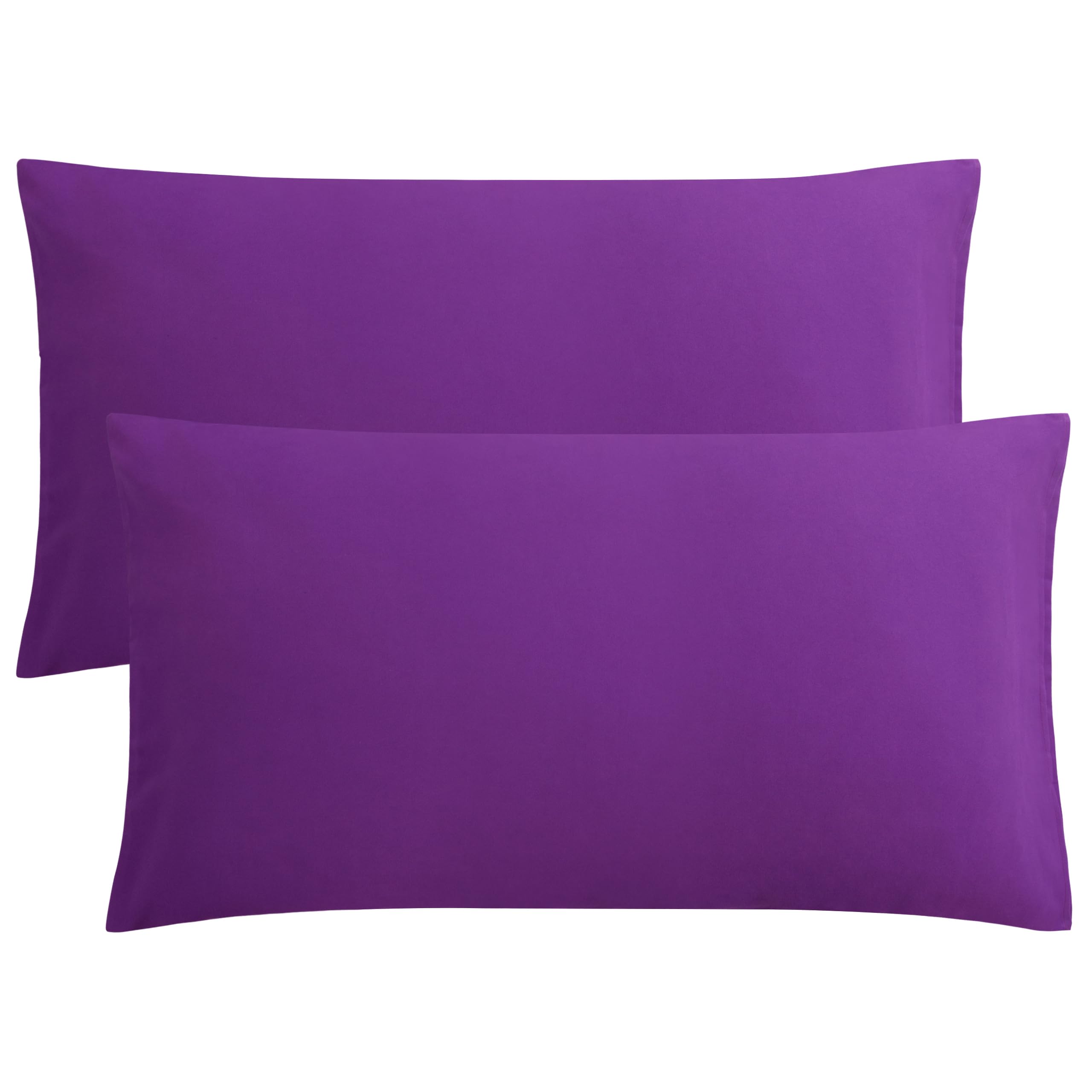 FLXXIE 2-Pack Microfiber King Pillow Cases, Envelope Closure, Purple