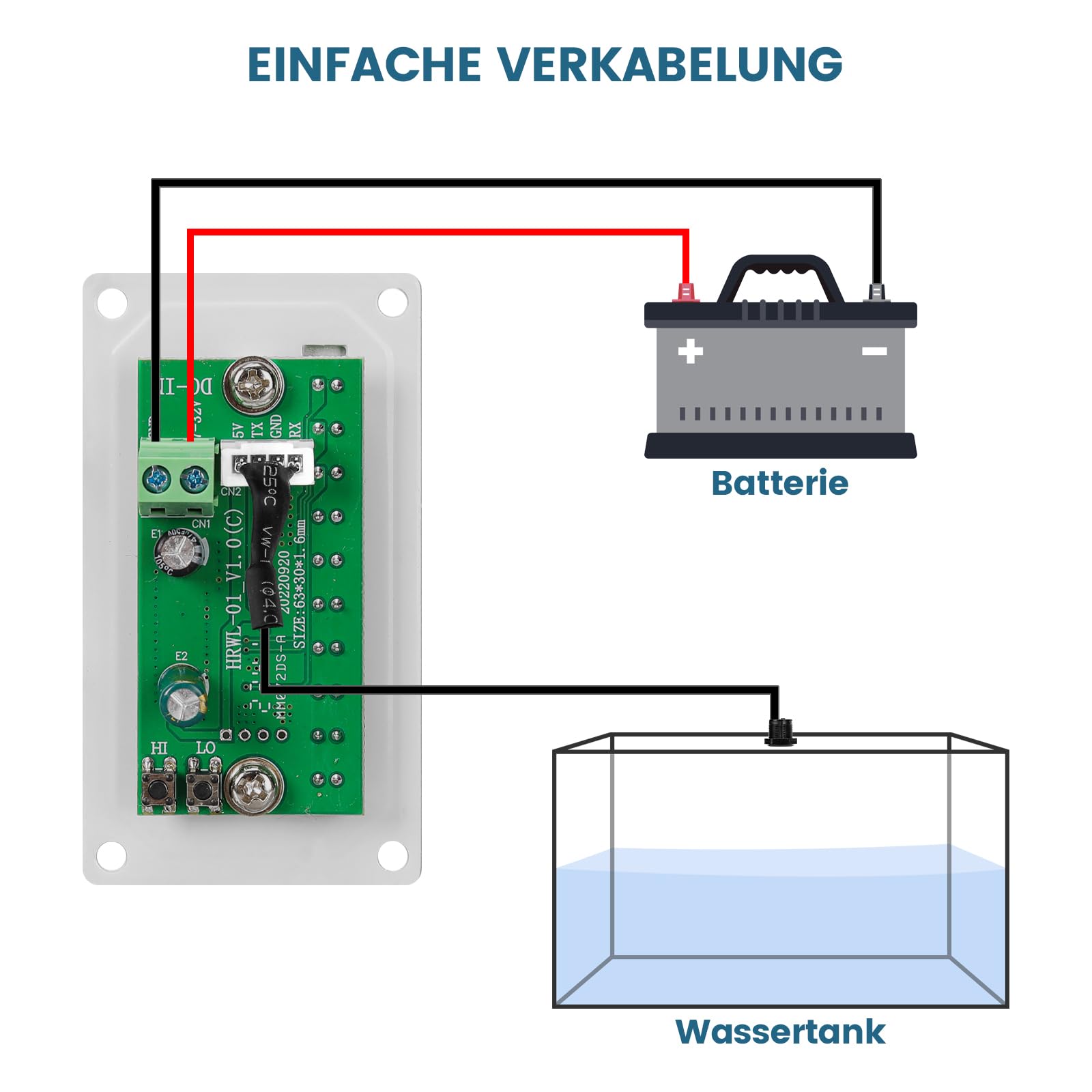 briidea HRWL-01W Wskaźnik poziomu zbiornika na świeżą wodę, ze wskaźnikiem LED, zasilany zasilaczem 7-32 V DC DC, bardzo dobrze nadaje się do samochodów kempingowych, przyczep kempingowych, biały