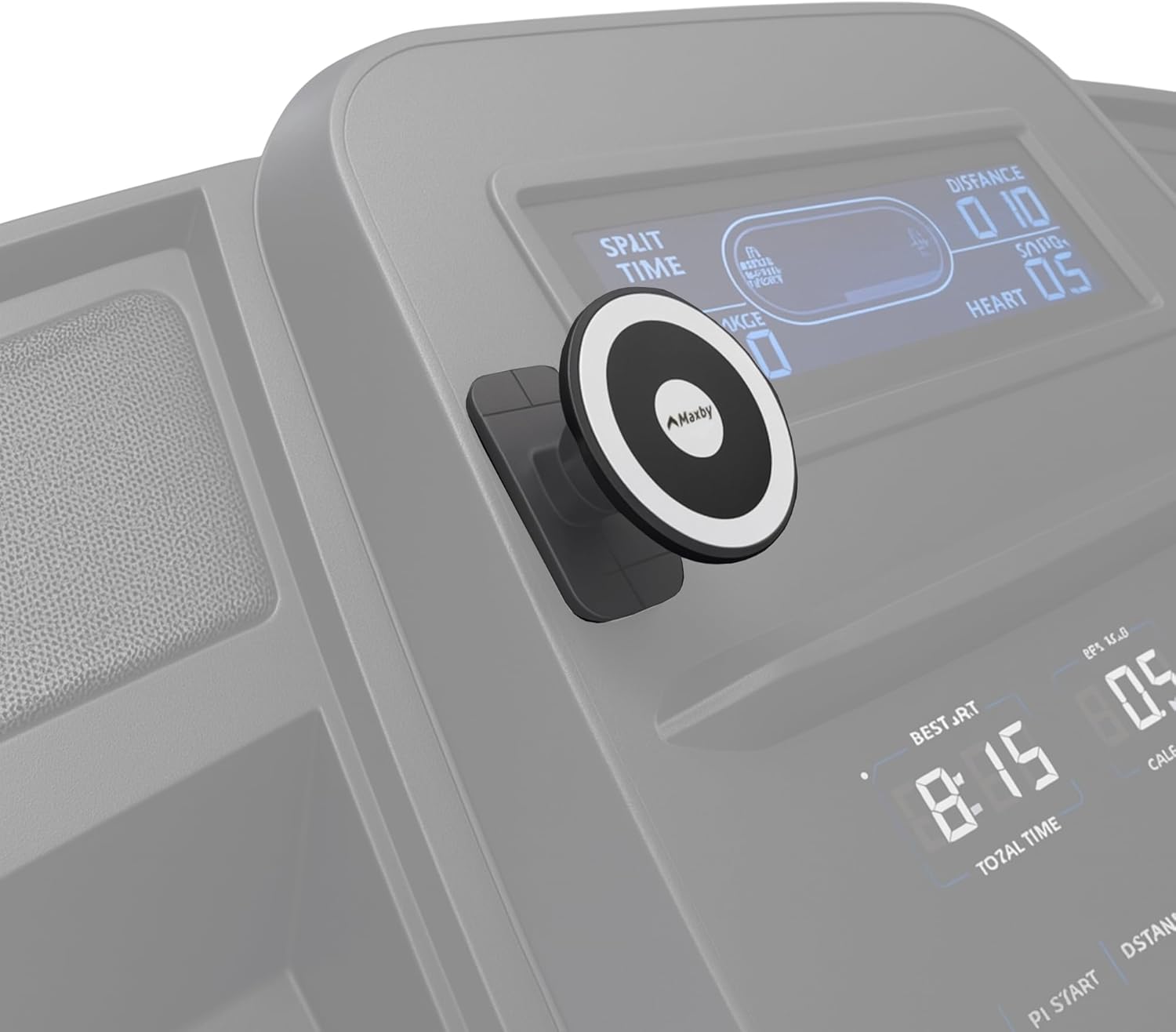 Treadmill Phone Holder – MagSafe Compatible Magnetic Mount for Exercise Bike, Elliptical & Step Machine Consoles | Secure Adhesive, Hands-Free Viewing, Sleek Low-Profile Design