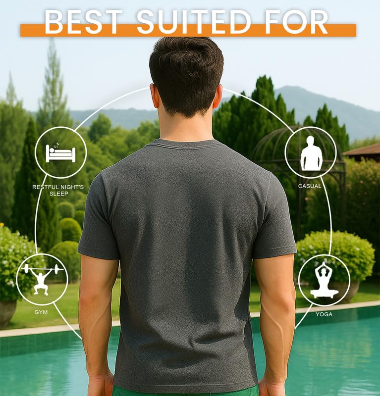 Image of Sleepynuts Men's Regular Fit Round Neck Half Sleeves Solid Casual Wear T-Shirt