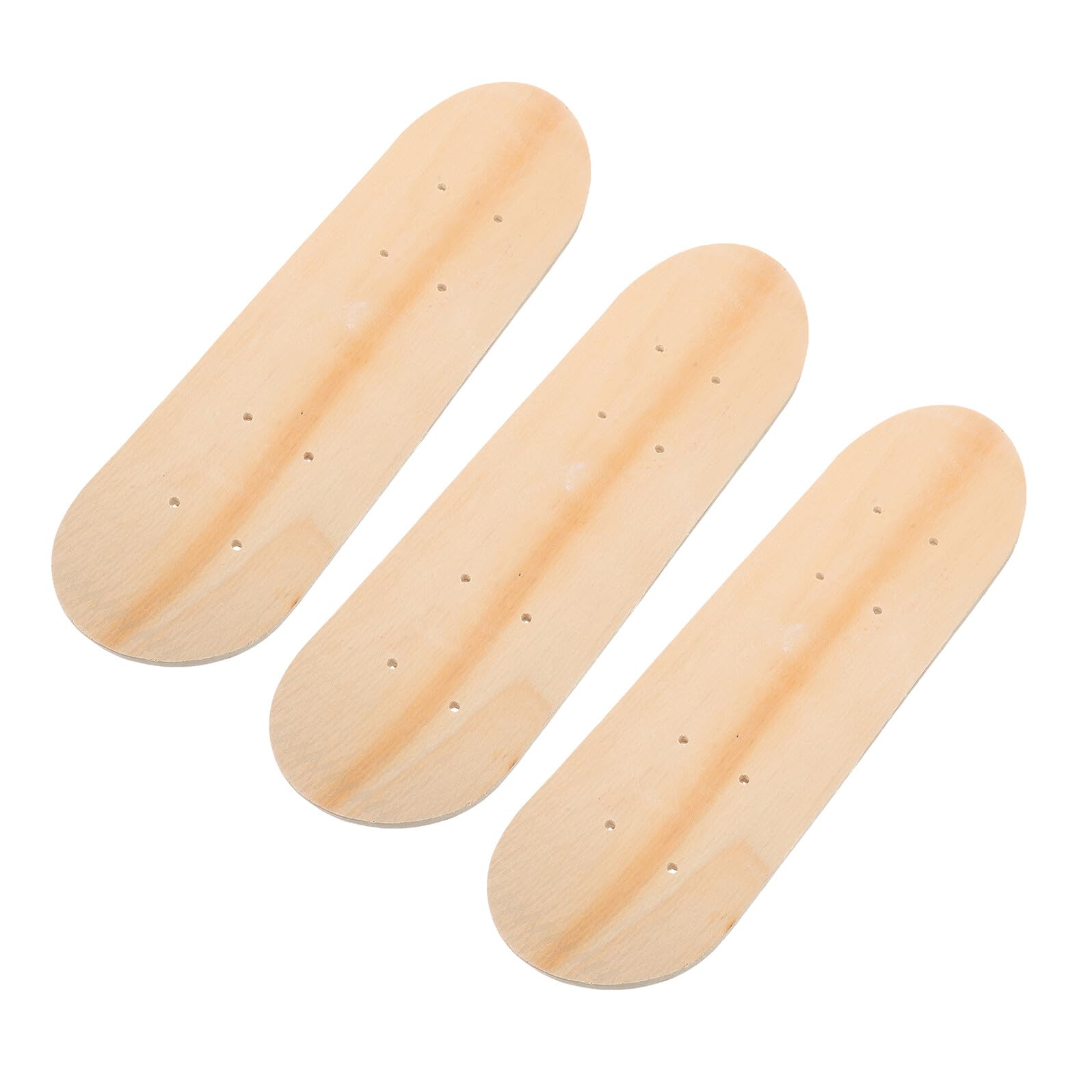 GANAZONO Tavola da Skateboard in Legno Naturale Beige 7 Strati Doppia Coda Liscia per Pittura Fai da Te 3 Pezzi per Ragazzo Ragazza e Genitori